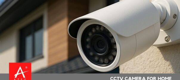 High-quality CCTV camera for home mounted on a modern house exterior