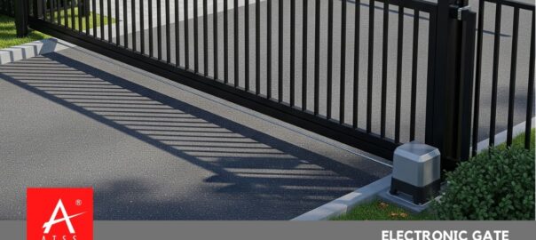 electronic gate system installed in a modern home entrance