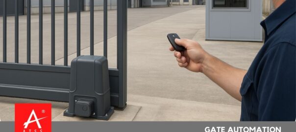 Automated gate system with sliding gate motor and remote control