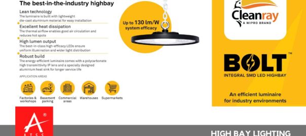 Wipro Bolt High Bay Lighting in warehouse
